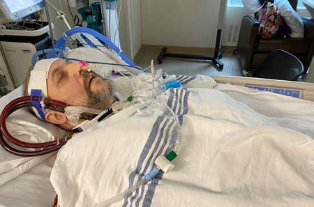 Patient in hospital bed